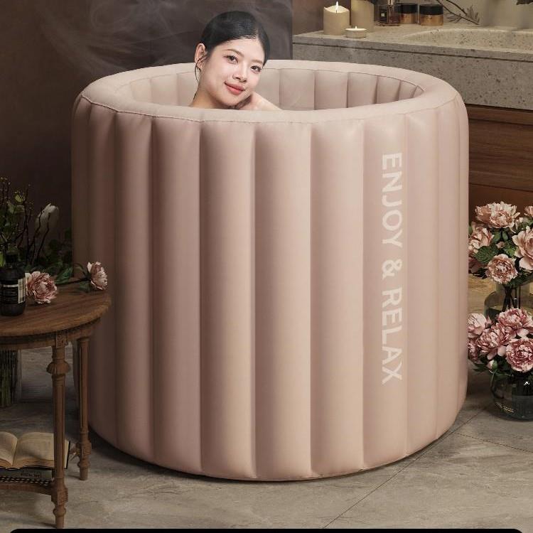 自动充气泡澡桶大人折叠泡浴桶成人全身洗澡桶冬天家用儿童坐浴盆