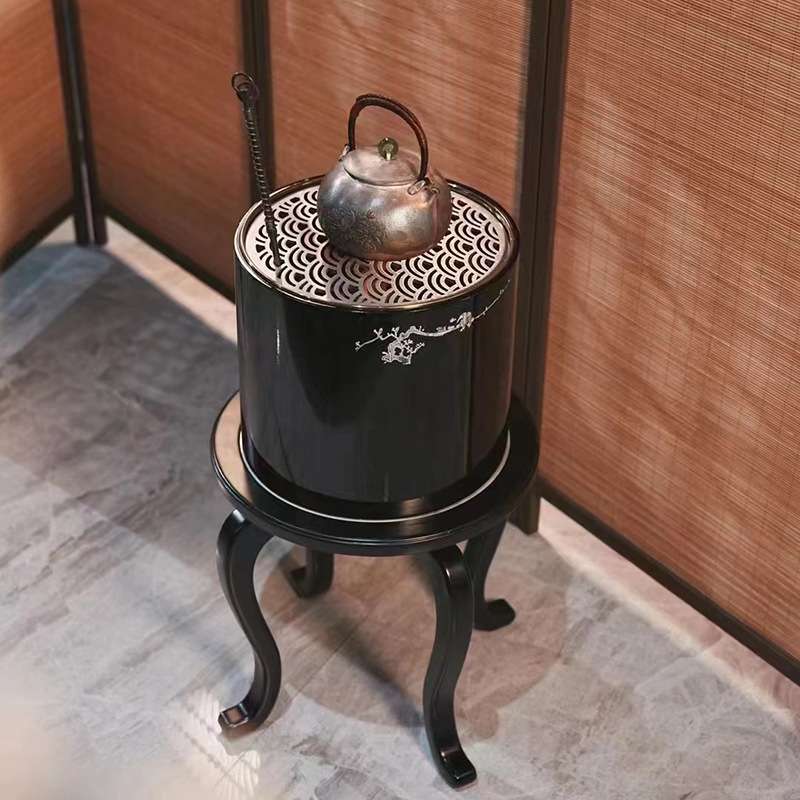立木堂北美雪松木火钵套组茶空间围炉煮茶碳炉桌碳炉茶几组合套装