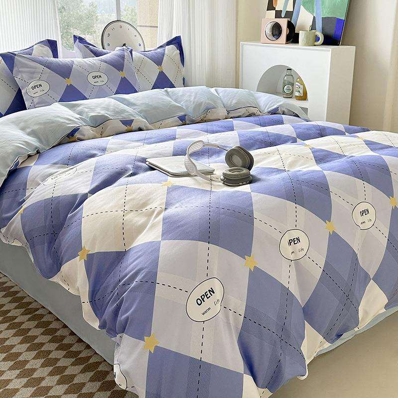 2025新款四件套床上床单磨毛被套罩宿舍单人三件套床品亲肤