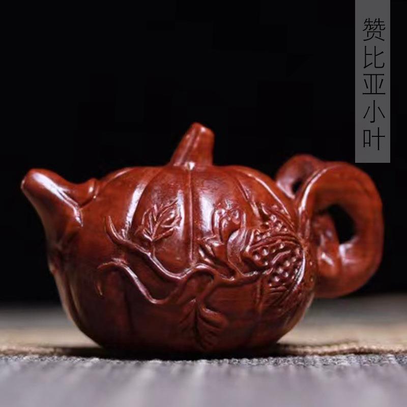赞比亚小叶紫檀南瓜壶手把件 7.3×5.2×4.6 摆饰书桌面装饰