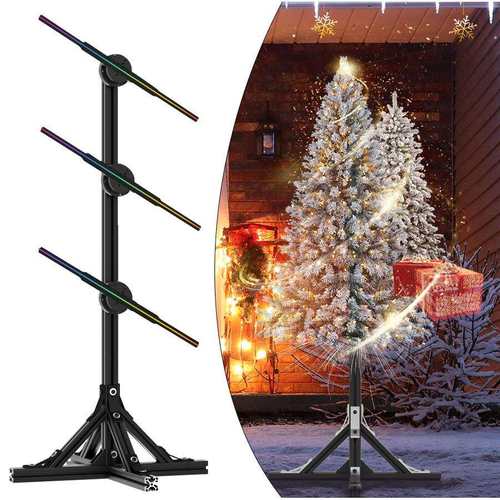 跨境3d全息风扇屏旋转显示仿真圣诞树立式广告机圣诞节投放装饰灯