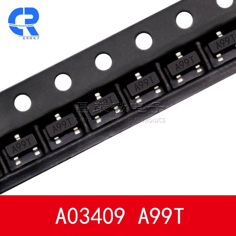 AO3409 丝印A99T 电流3A SOT-23 MOS场效应管 贴片三极管