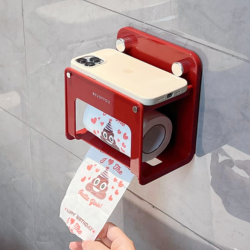 吸盘免打孔壁挂纸巾盒置