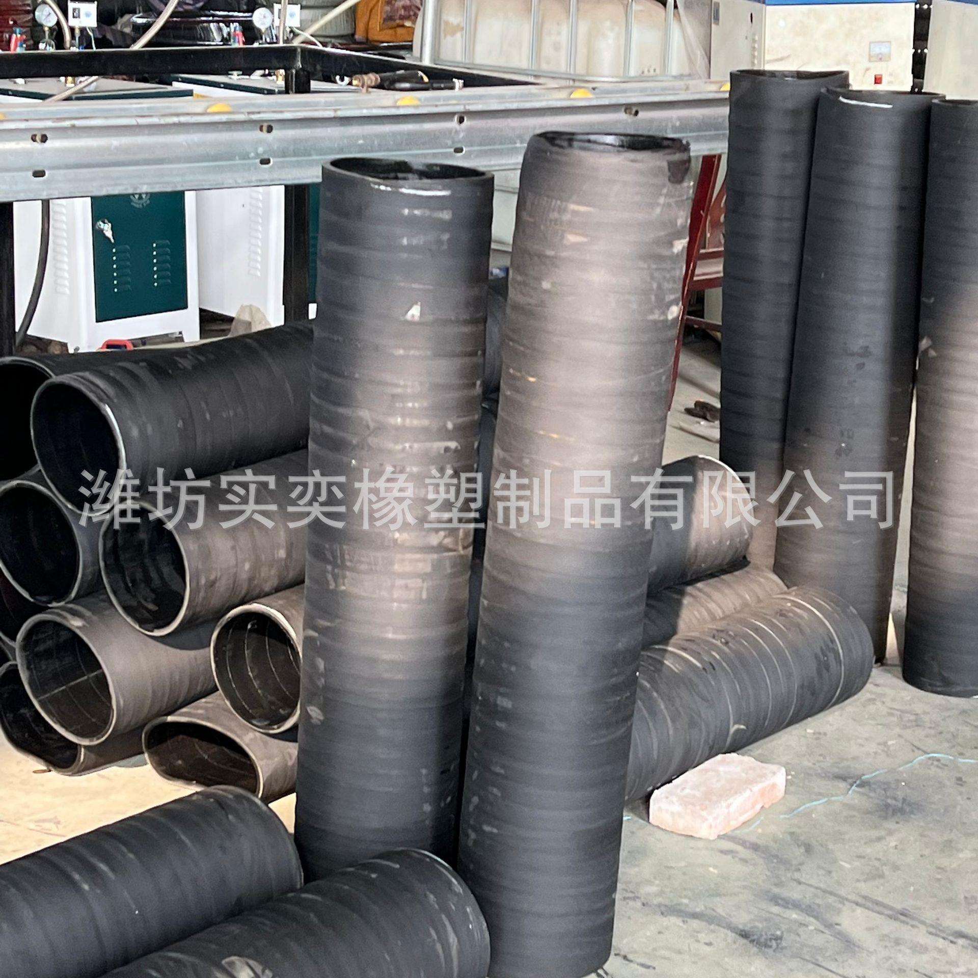泥浆管大口径法兰胶管钢丝螺旋缠绕耐正负压吸引管橡胶软管波纹管