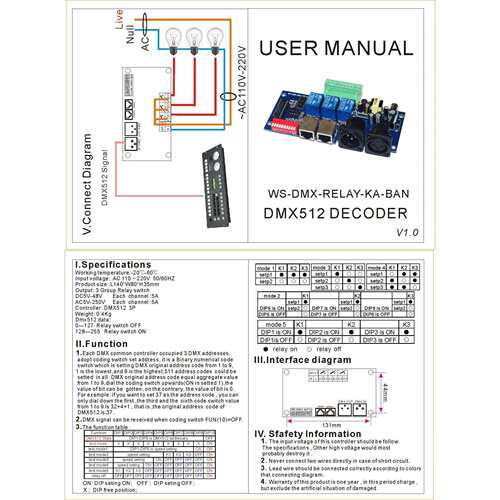 LED解码器3通道继电器110-220V 5A*3CH WS-DMX-RELAY-3CH-KA-BAN