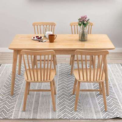 北欧全实木餐桌家用小户型餐桌椅组合4人6人原木色长方形吃饭桌子