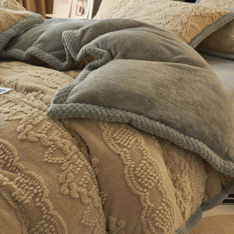 冬季加厚塔芙绒床上四件套2025新款牛奶珊瑚绒床品法兰绒被套床单