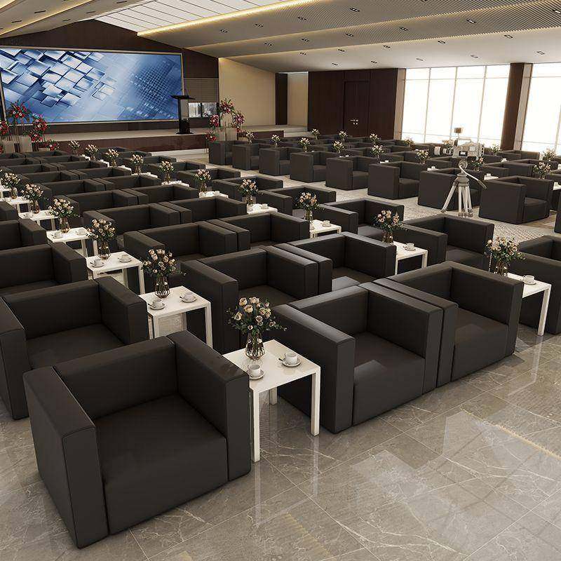 会展沙发接待会客沙发贵宾招待沙发活动前排靠背沙发简易小白沙发