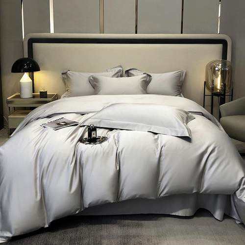 安翔贡缎长绒棉纯色新品四件套 爱是理解的别名纯色被单棉床品套