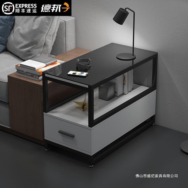 沙发边柜玻璃2024新款客厅极简边几侧边柜边桌家用床头茶几小户型