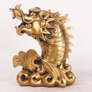 杨铜记 铜龙鱼 铜鱼工艺品家居客厅办公室摆件 龙头鱼 鱼化龙