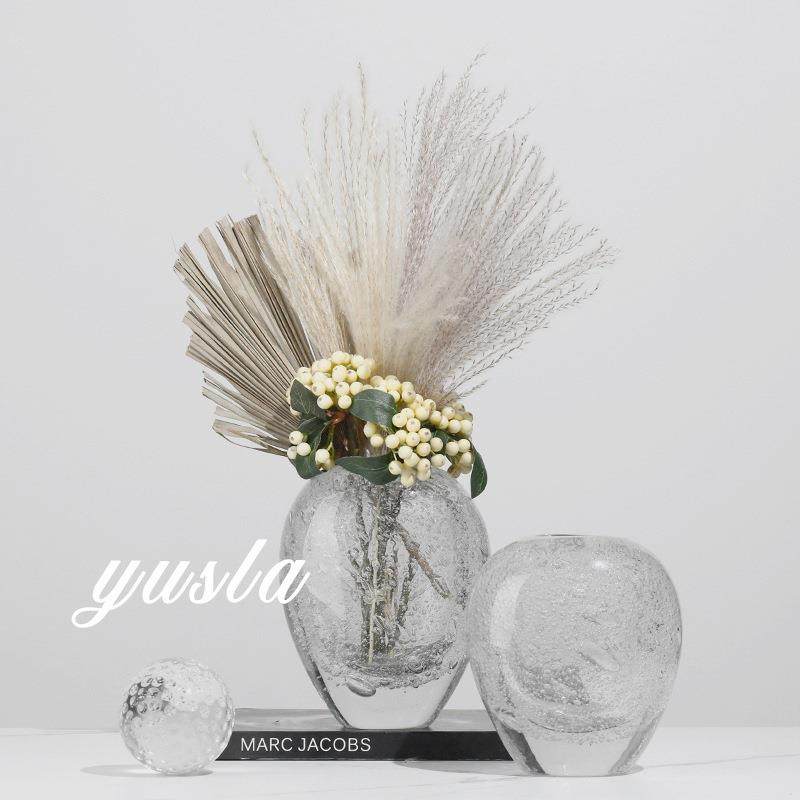 客厅茶几插干花瓶餐厅花器酒店别墅样板间软装饰品摆件极简现代