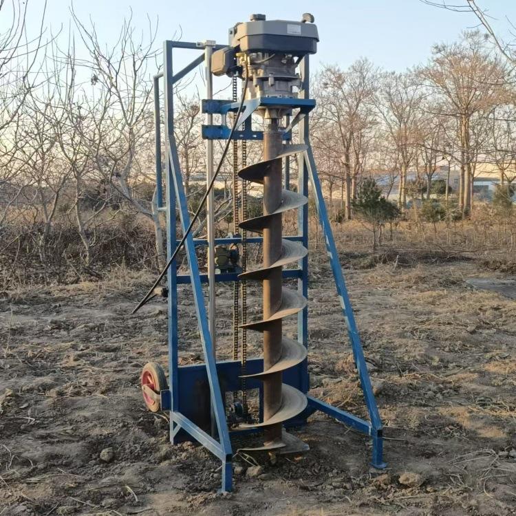 山地太阳能光伏立柱打洞机人工边坡钻灌注桩12马力长螺旋挖桩快