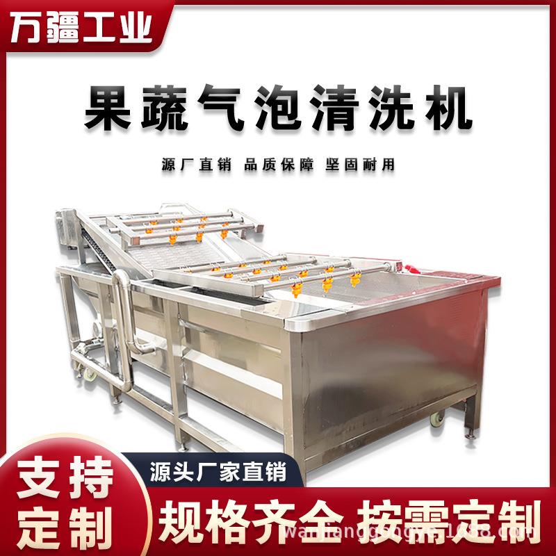 自动化水果臭氧气泡清洗机柑橘脐橙清洗打蜡设备草莓清洗机商用