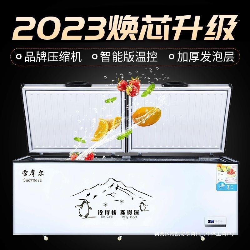 冰柜商用大容量卧式大型冷柜保鲜冷藏单温双温铜管冷冻柜商用