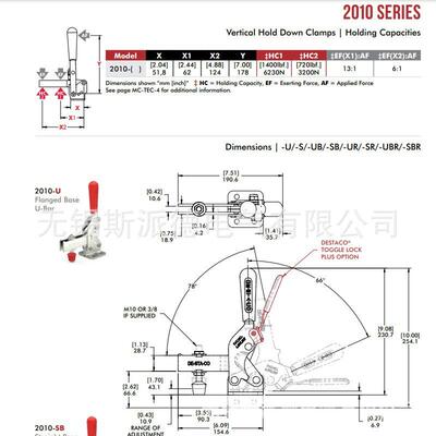 Destaco快速夹手动夹紧水平夹垂直夹2010-U