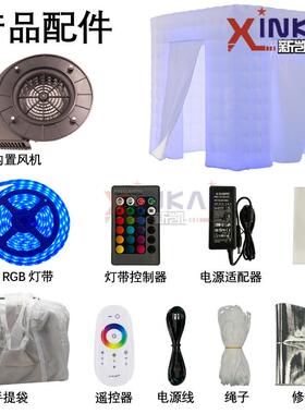 亚马逊热销inflatable photo booth双中门灯光广告展位摄影亭气模