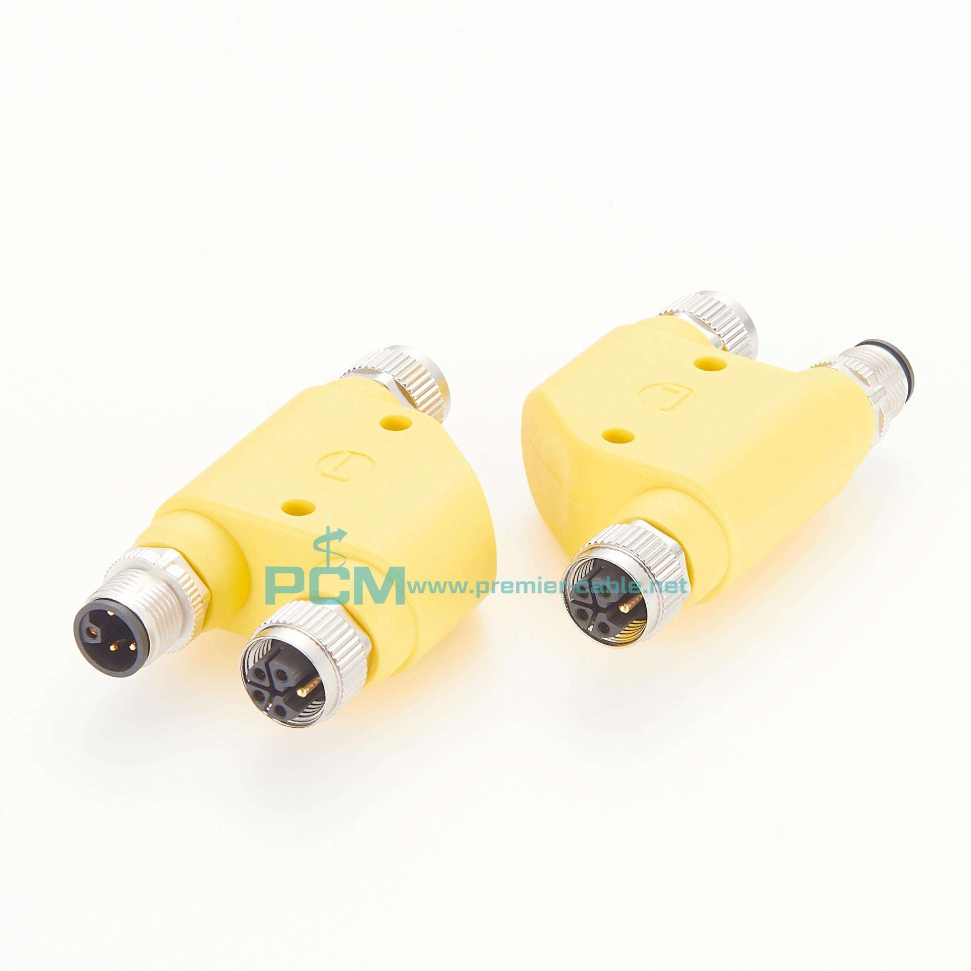 IP67/IP68 L编码H型 3/4芯公头连接器转接头工业以太网 M12