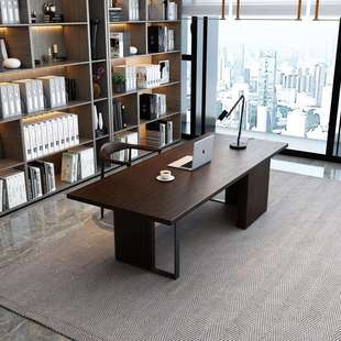 公司经理实木电脑办公桌 设计师工作室家用创意工作台总裁签约桌