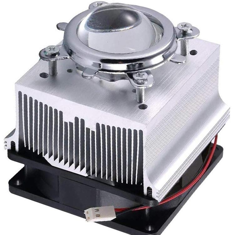 LED 散热器30W50W100W大功率LED散热器加风扇12V 44mm玻璃透镜