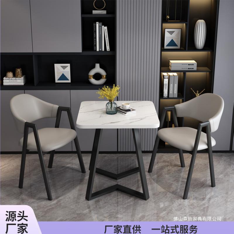简约一桌二椅休闲阳台小方桌接待洽谈桌椅组合网红店公寓会客茶桌
