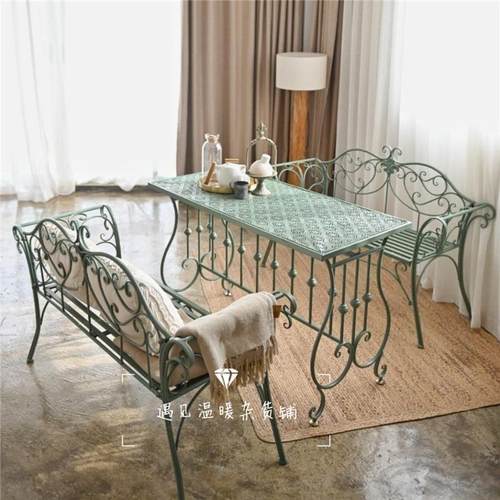 户外休闲露天阳台花园庭院咖啡厅奶茶店室内铁艺桌椅组合三五件套