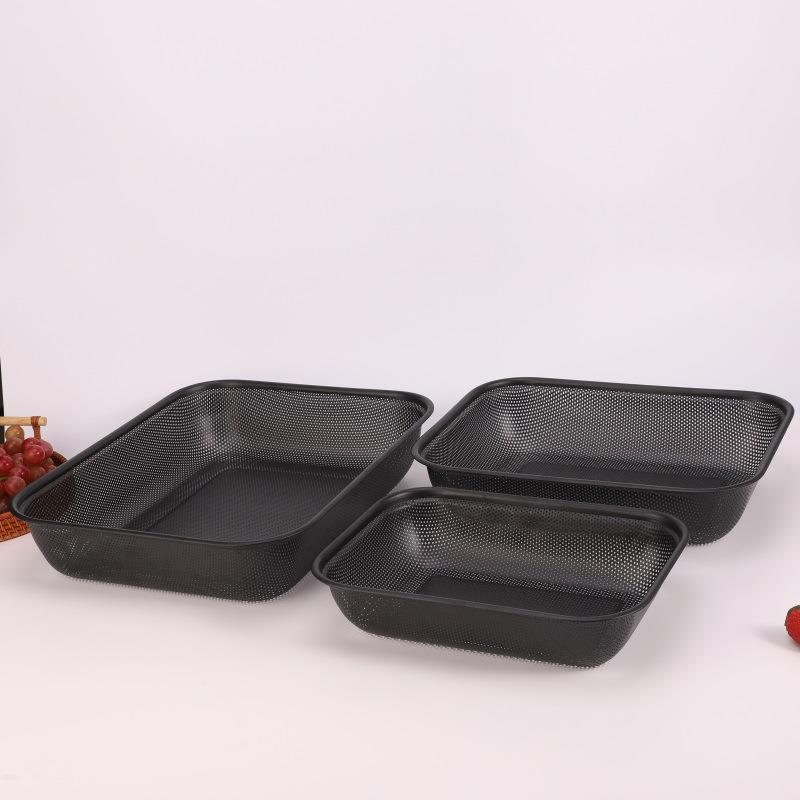 长方形不锈钢沥水筐碗架控水网水果篮大孔网框洗菜篮漏盆厨房收纳