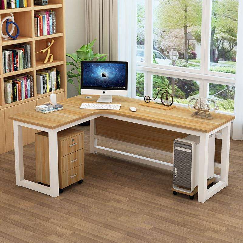 转角书桌电脑台式桌L型简约家用带挡板写字桌墙角拐角办公电脑桌