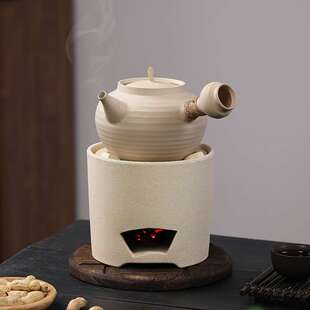 砂铫跳盖壶潮汕白泥侧把壶手工户外陶瓷烧水壶日式煮茶明火泡茶壶