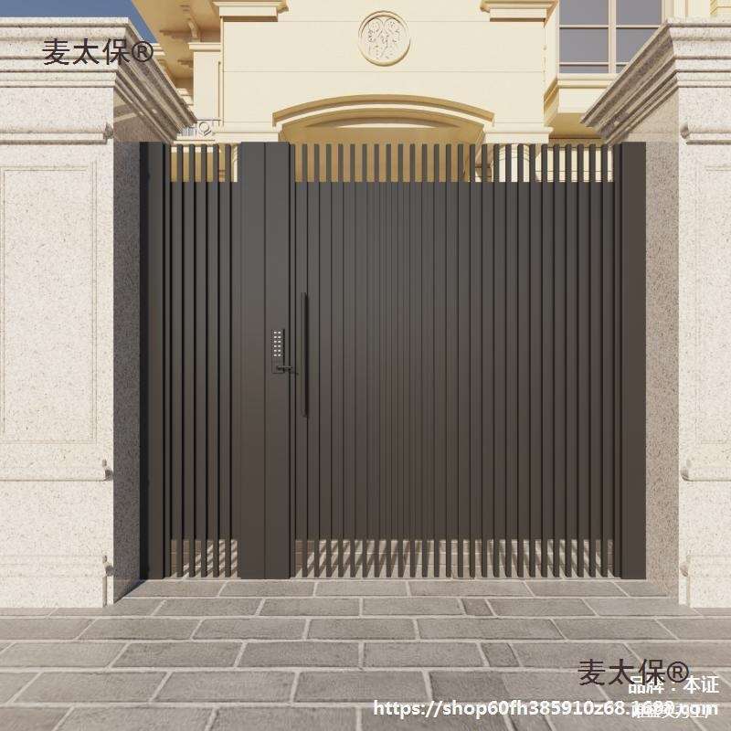 太保别墅门铁艺庭院单双开现代不锈钢花园院子小门户外铁门麦太保