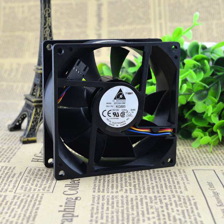 台达EFC0912BF KG885 12V 0.60A 9CM 9032 4线 温控 散热风扇