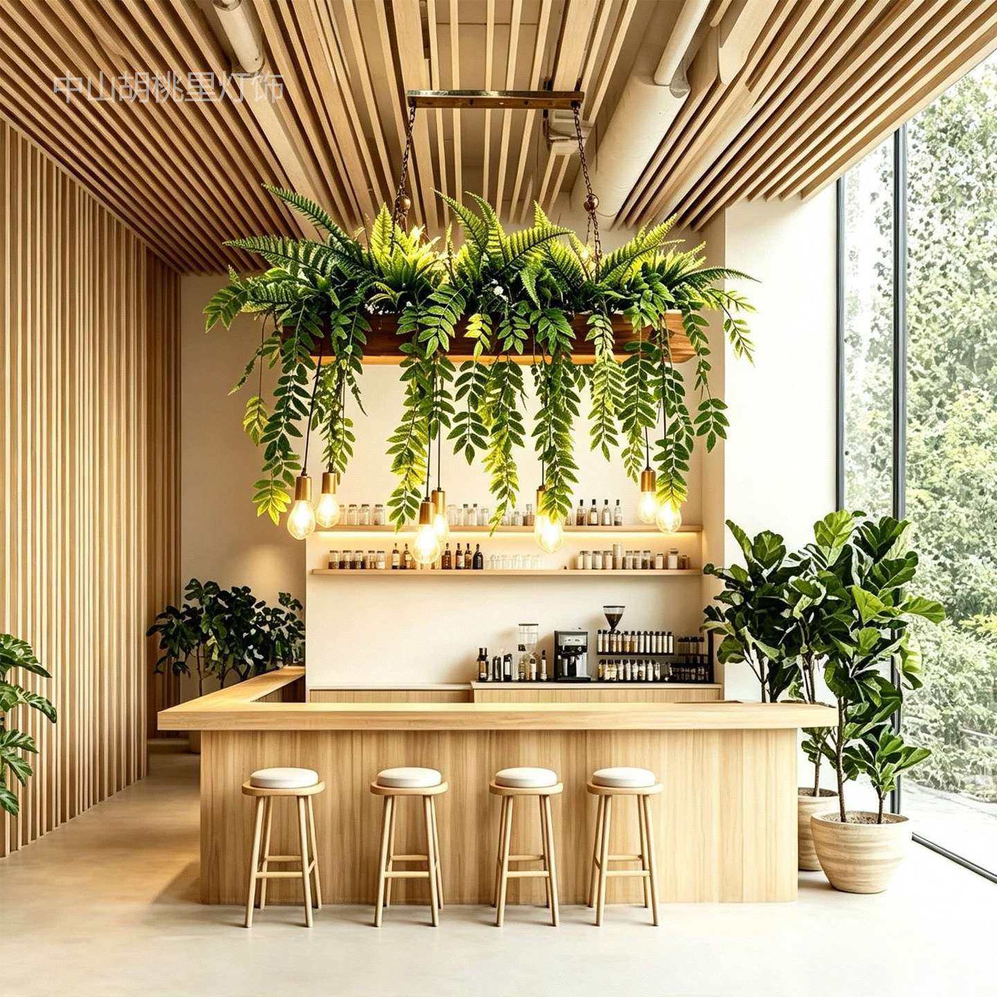 工业风收银台酒吧灯店铺商用餐厅吊灯中山灯具餐桌植物吊灯东南亚