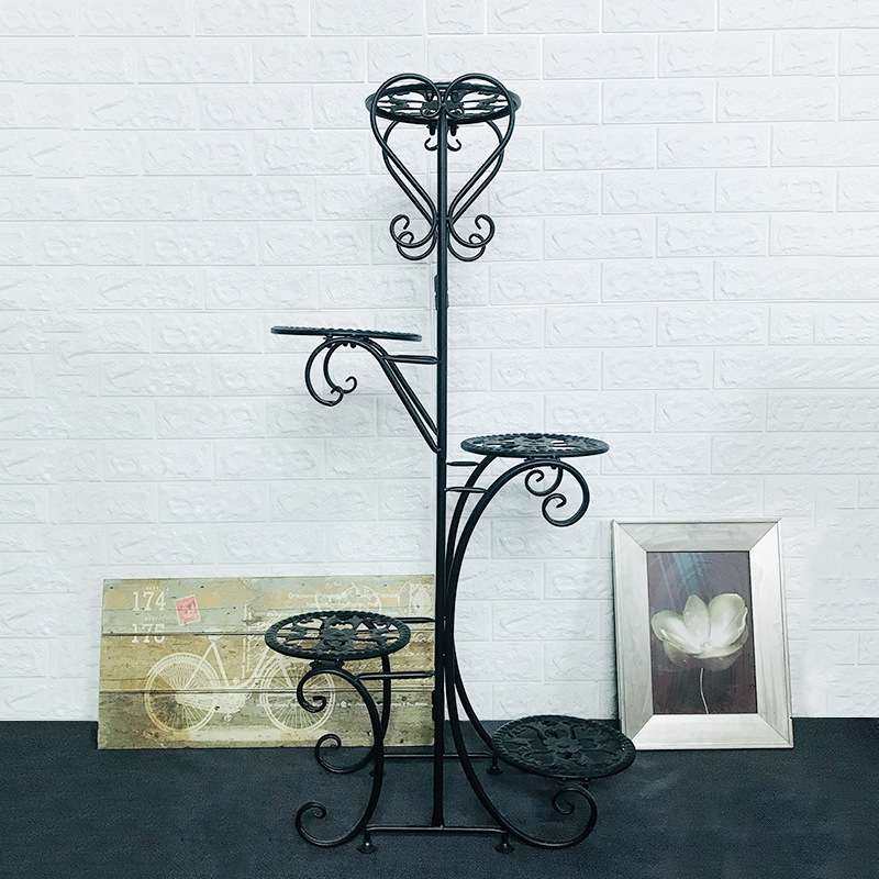 厂家简约创意造型圆盘五层绿萝花架植物架室内阳台绿植铁艺展示架