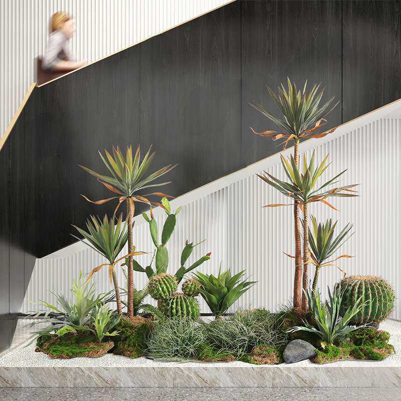 热带仿真绿植景观沙生植物套装办公室展厅绿植软装仿真花客厅盆栽