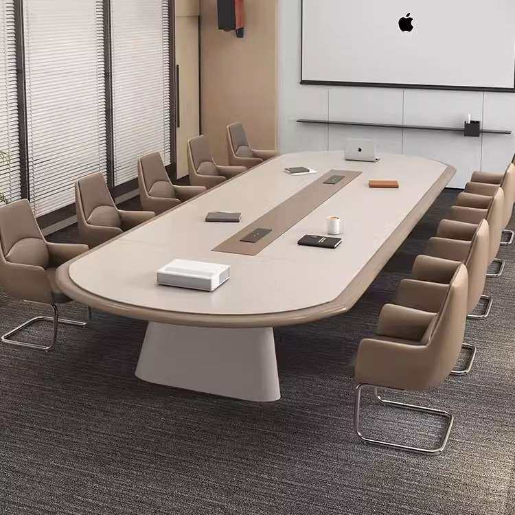 大型办公会议桌长桌简约现代椭圆形长条会议台开会会议室桌椅组合