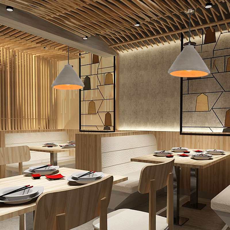 设计师餐厅灯具咖啡厅吧台吊灯漏斗锅盖餐桌灯卧室床头水泥吊灯