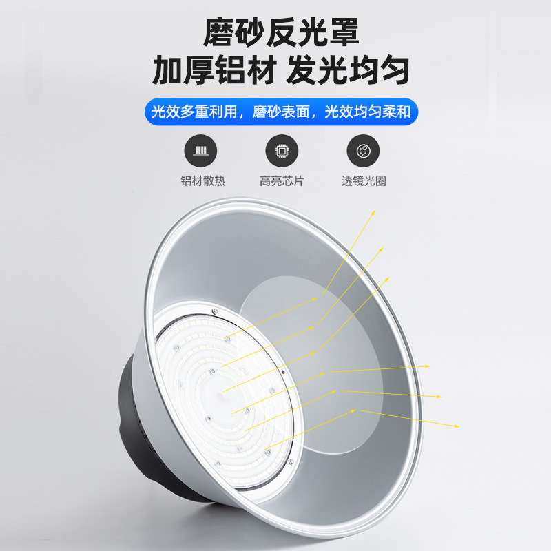 亚明led工矿灯超亮鳍片工厂房仓库车间工业照明灯200W大功率吊灯