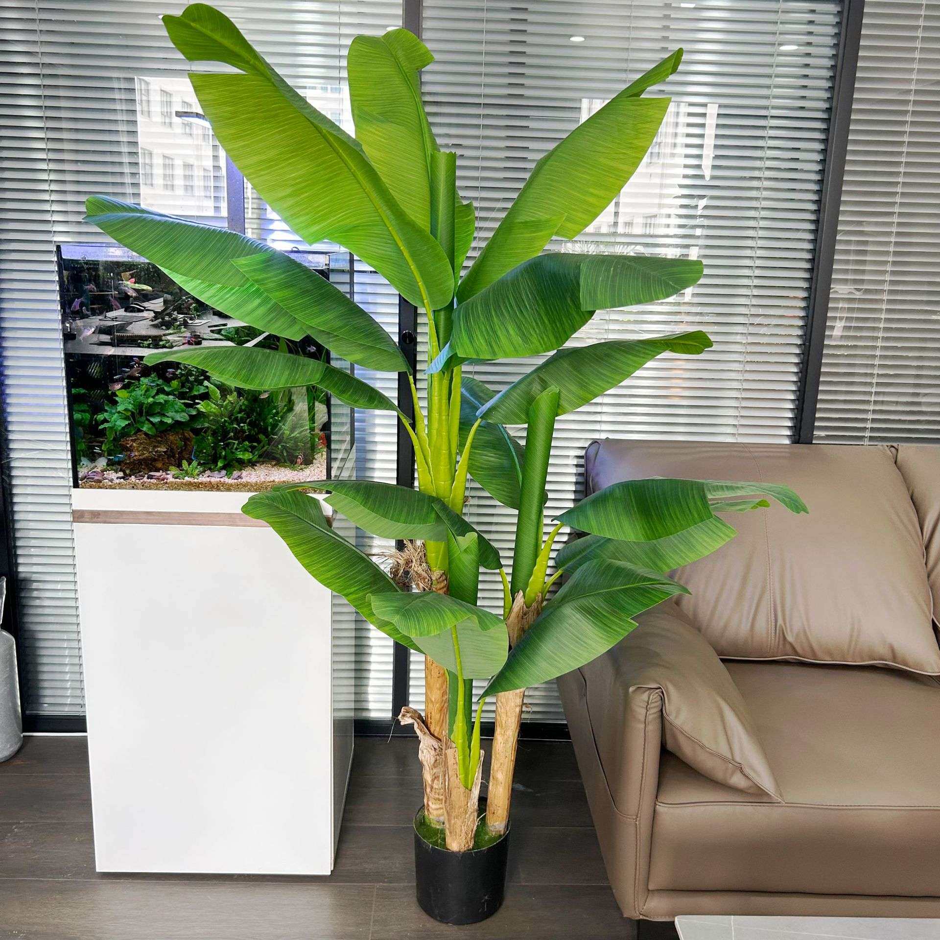 新款仿真绿植盆栽芭蕉树室内大型绿植造景仿真树落地摆件带花盆