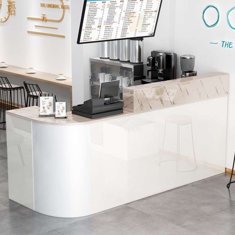 吧台收银台店铺小型奶茶服装店柜台烤漆商用公司前台桌接待台