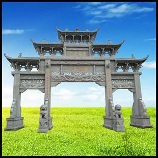 石雕牌坊 汉白玉牌楼源头厂家制做  仿古牌楼牌坊 曲阳雕刻