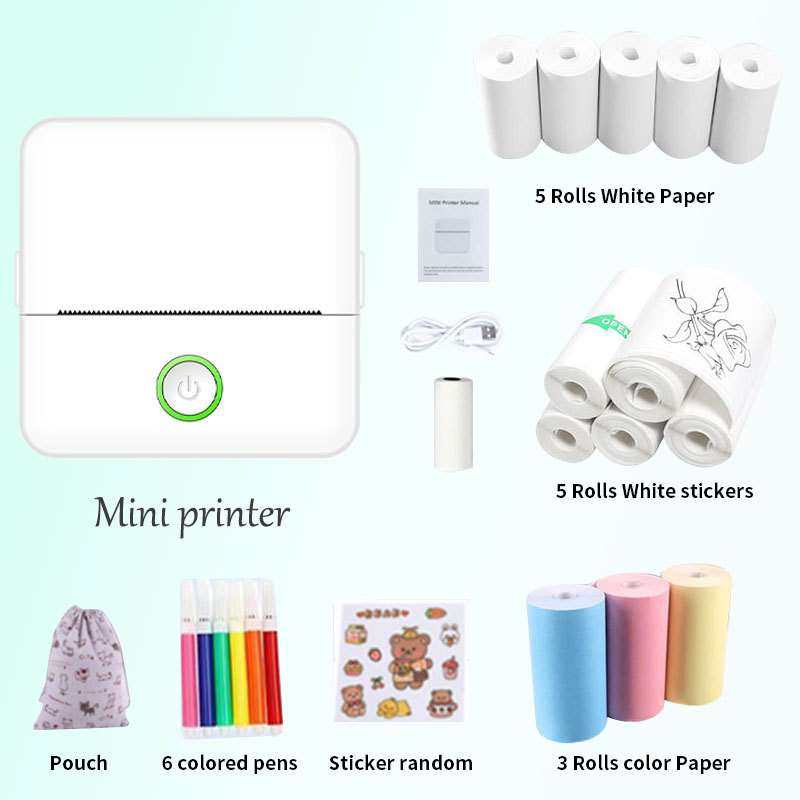 新款小型便携式无线热敏照片打印机口袋学生迷你错题标签打印机,3C数码配件,USB灯,淘宝优惠券,粉丝福利购,淘宝优惠卷