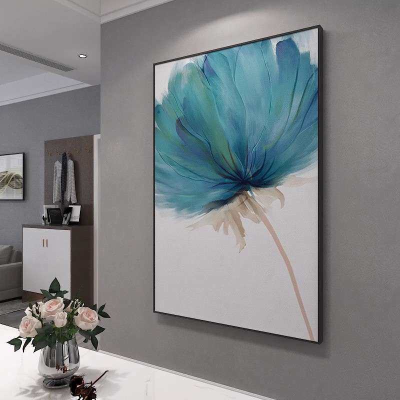 油画 纯手绘客厅油画北欧风小清新餐厅装饰画现代轻奢玄关挂画