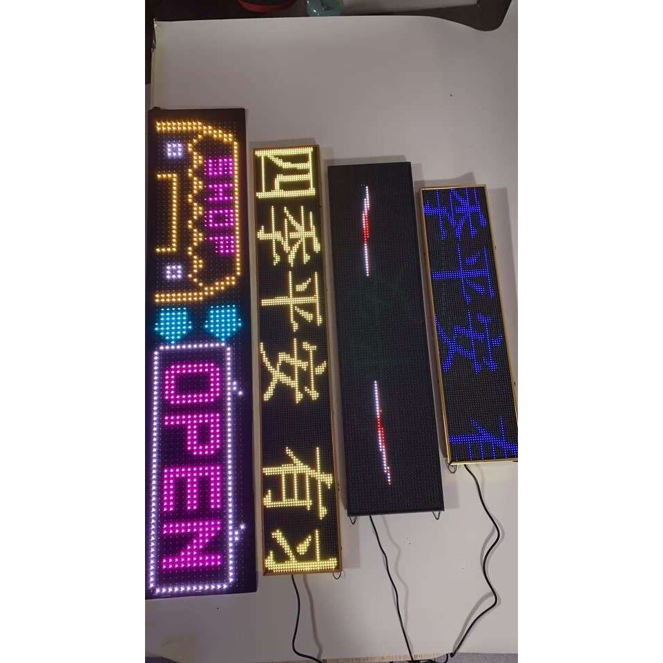 车载后窗柔性led显示屏内圆表情迷你汽车锂电滚动广告屏车载