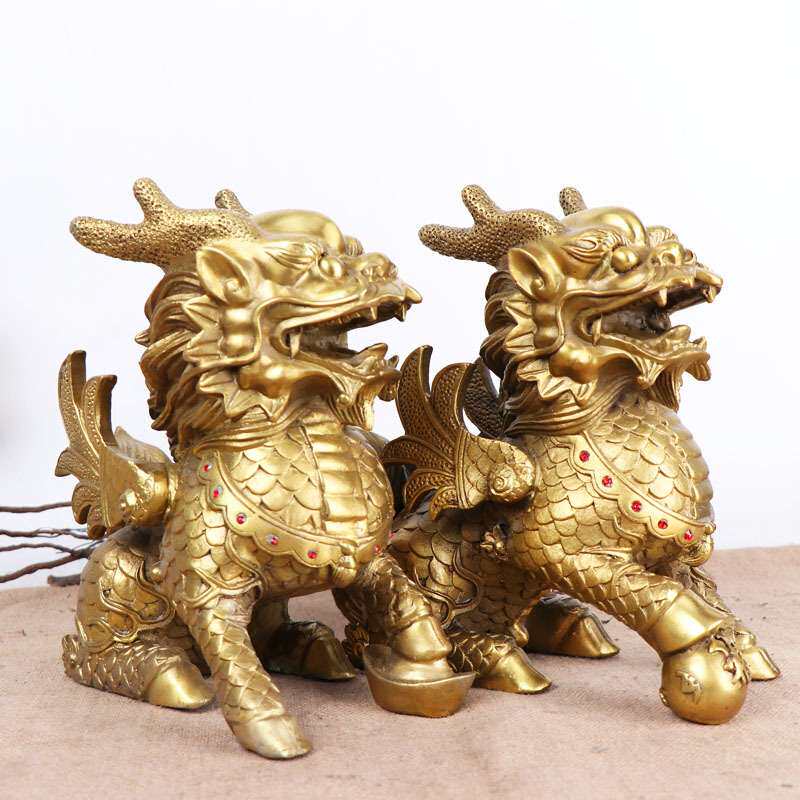 杨铜记厂家  铜无底财富麒麟  财福麒麟摆件