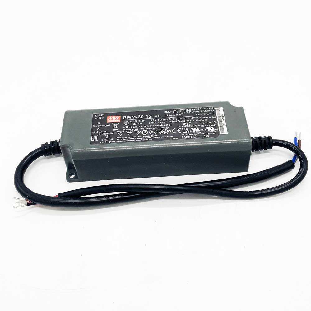 PWM-60-12/24明纬塑壳恒压LED防水电源12V5A开关电源