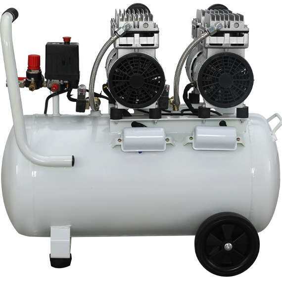 欧堡静音空压机4极50L双头无油机750W*2