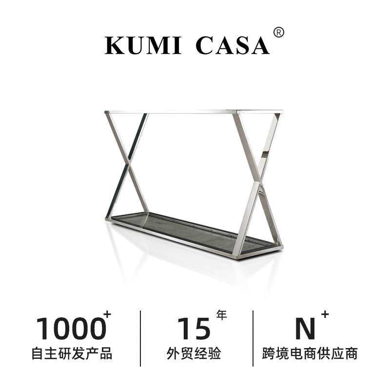 意式玄关台轻奢风现代玄关柜门厅入户不锈钢玄关桌设计师靠墙案几