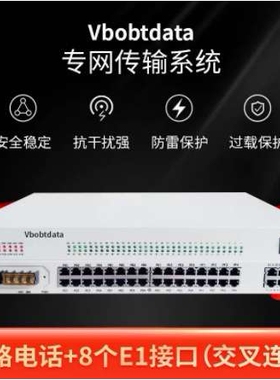 VboTdata电信级PCM综合复用设备+64路电话+8个E1接口（交叉连接）
