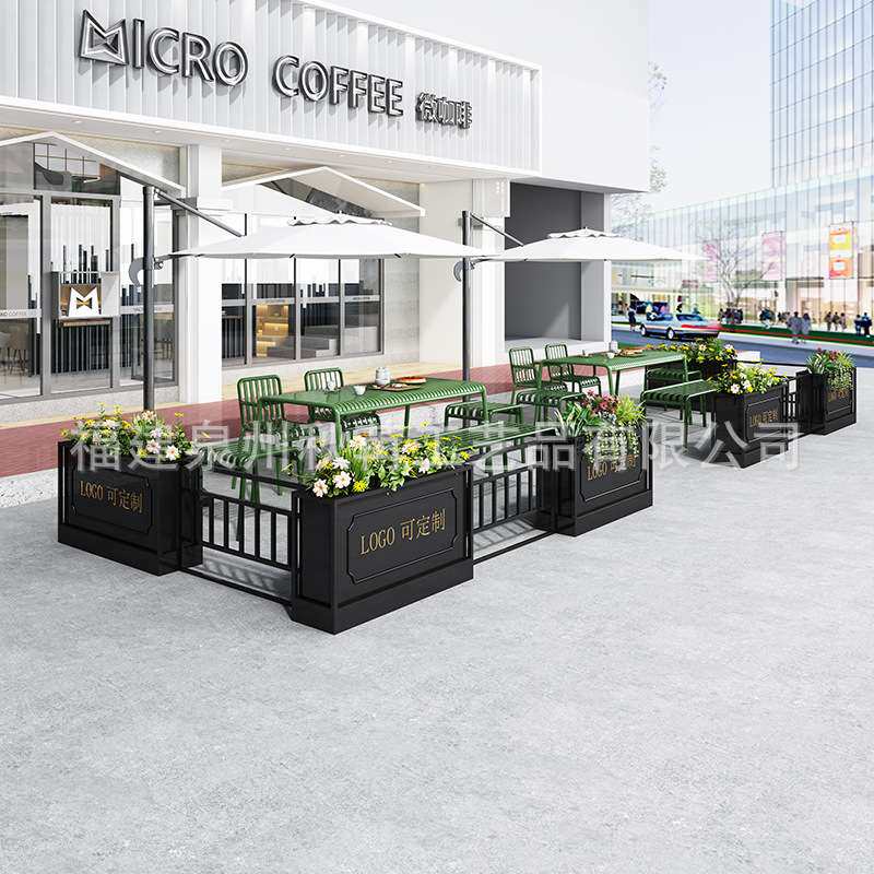 围栏栅栏户外铁艺庭院护栏店铺外摆花箱餐厅隔断花槽室外园艺篱笆