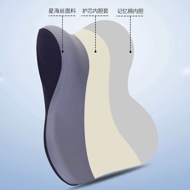 汽车头枕腰靠背垫主驾驶座椅车载腰托头枕司机开车久坐护腰神器